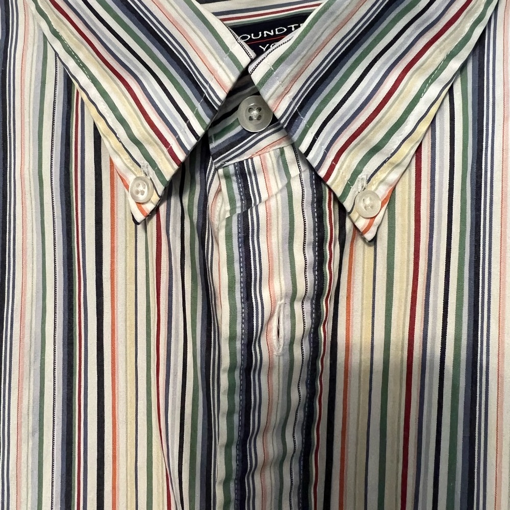 Roundtree and Yorke button down men’s‎ XL striped multi color cotton shirt